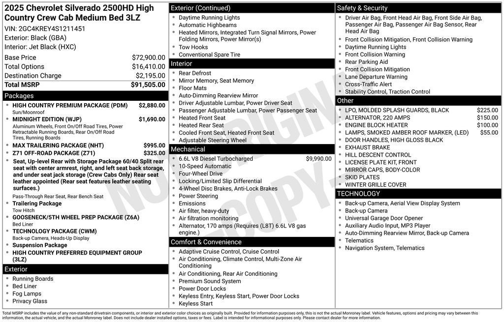 2025 Chevrolet Silverado 2500HD High Country