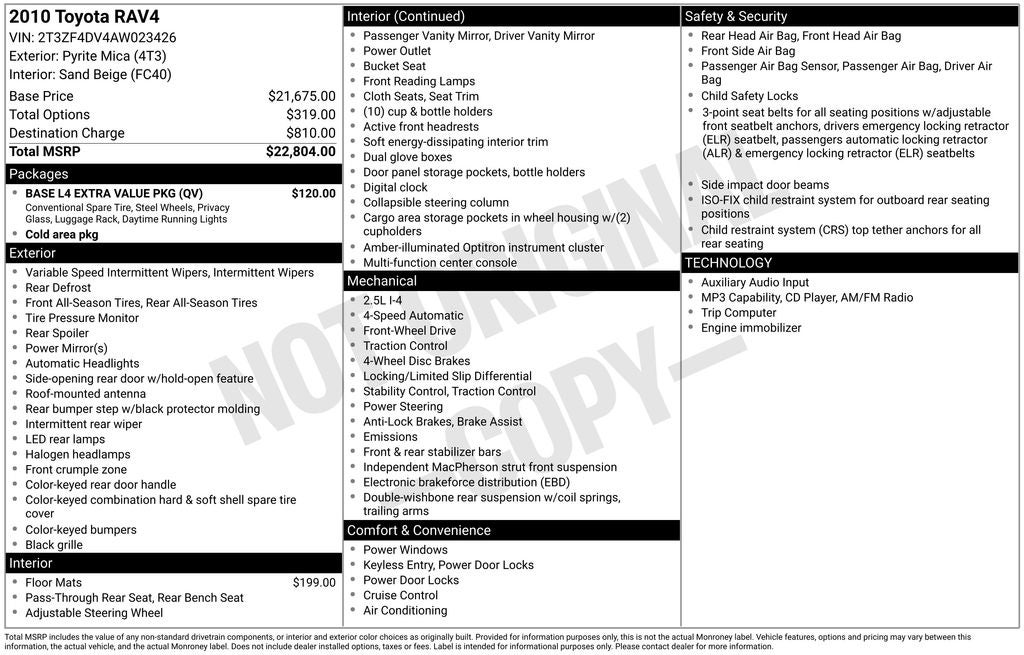 2010 Toyota RAV4 Base