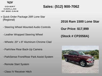2016 RAM 1500 Lone Star