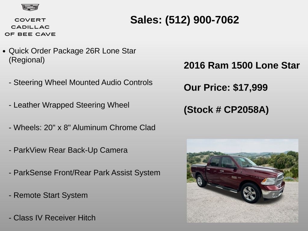 2016 RAM 1500 Lone Star