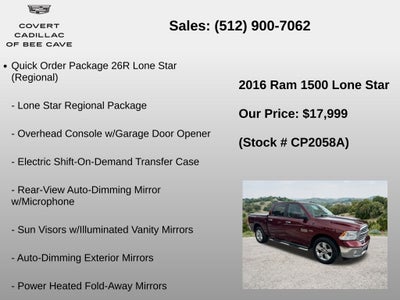 2016 RAM 1500 Lone Star