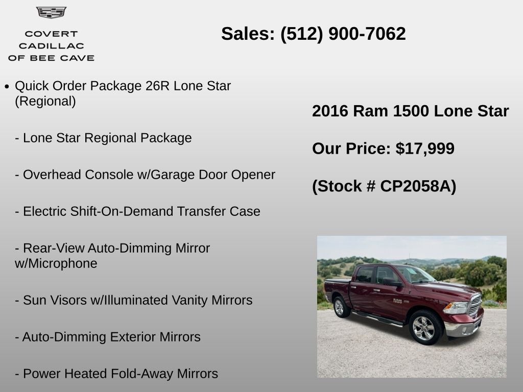 2016 RAM 1500 Lone Star