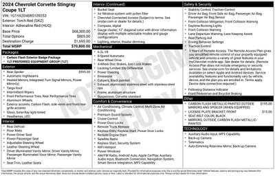 2024 Chevrolet Corvette Stingray 1LT