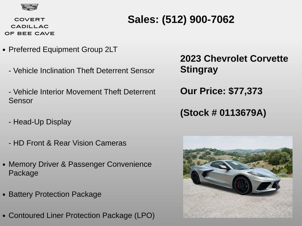 2023 Chevrolet Corvette Stingray 2LT