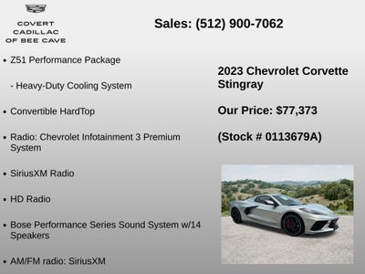 2023 Chevrolet Corvette Stingray 2LT