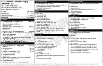 2023 Chevrolet Corvette Stingray 2LT