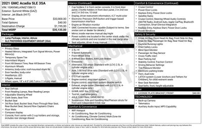 2021 GMC Acadia SLE