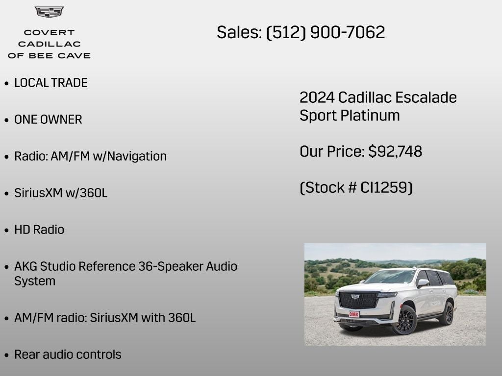 2024 Cadillac Escalade Sport Platinum