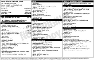 2025 Cadillac Escalade Sport
