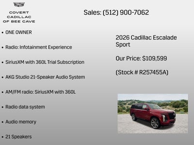 2026 Cadillac Escalade Sport