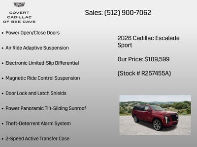 2026 Cadillac Escalade Sport