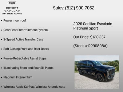 2026 Cadillac Escalade Platinum Sport
