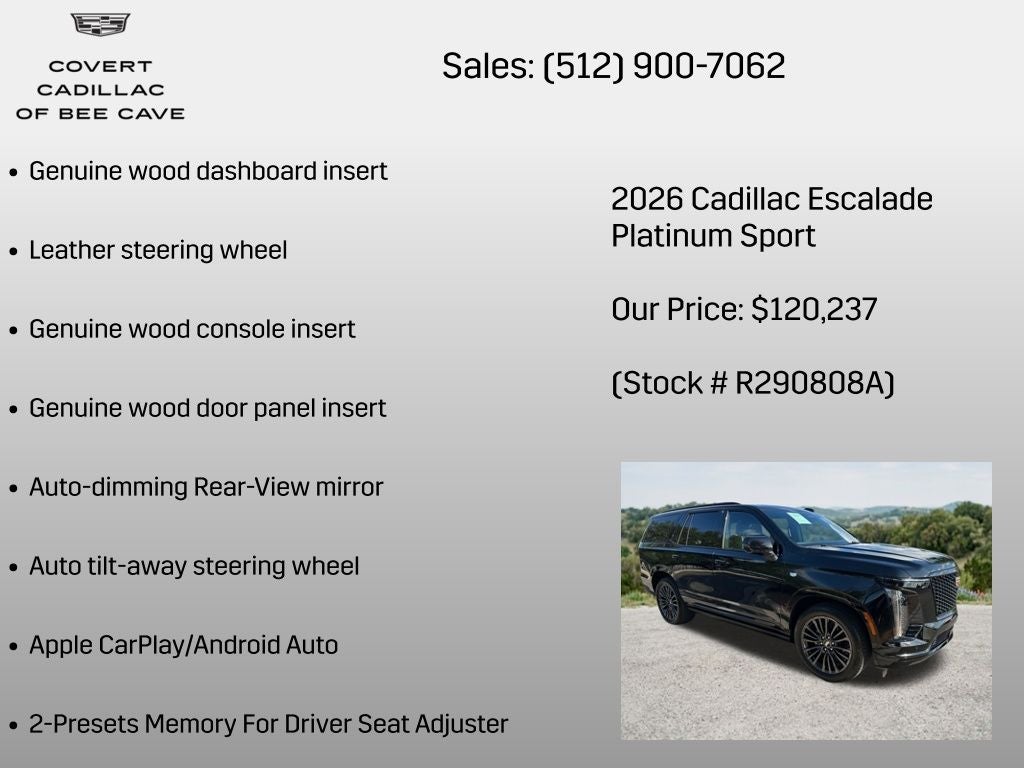 2026 Cadillac Escalade Platinum Sport