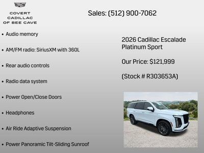 2026 Cadillac Escalade Platinum Sport