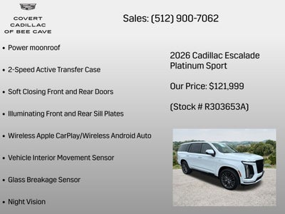 2026 Cadillac Escalade Platinum Sport