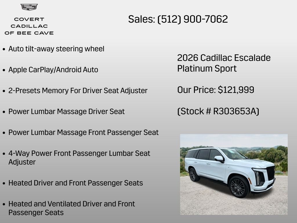 2026 Cadillac Escalade Platinum Sport