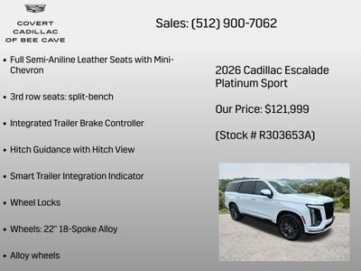 2026 Cadillac Escalade Platinum Sport