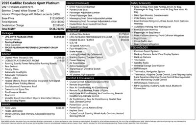 2025 Cadillac Escalade Sport Platinum