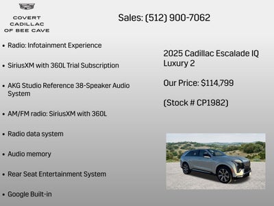 2025 Cadillac ESCALADE IQ Luxury 2