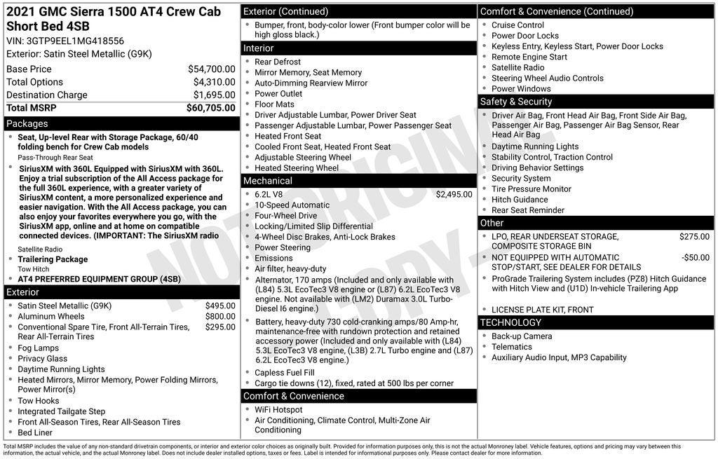 2021 GMC Sierra 1500 AT4