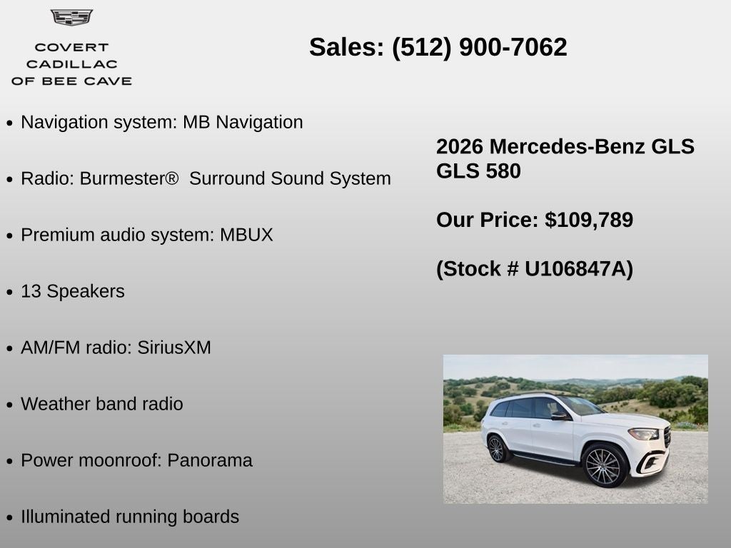 2026 Mercedes-Benz GLS GLS 580 4MATIC®