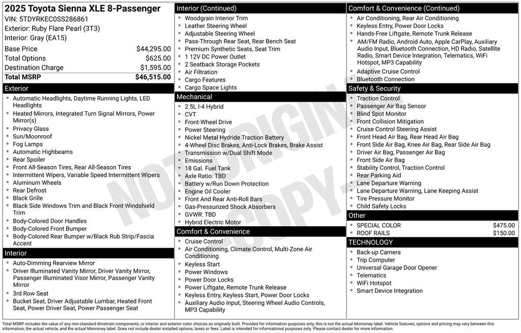 2025 Toyota Sienna XLE 8 Passenger