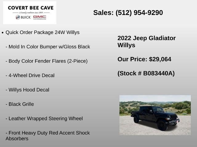 2022 Jeep Gladiator Willys Sport 4x4