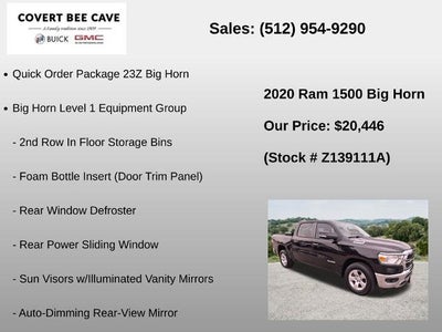 2020 RAM 1500 Big Horn 4x2 Crew Cab 5'7" Box