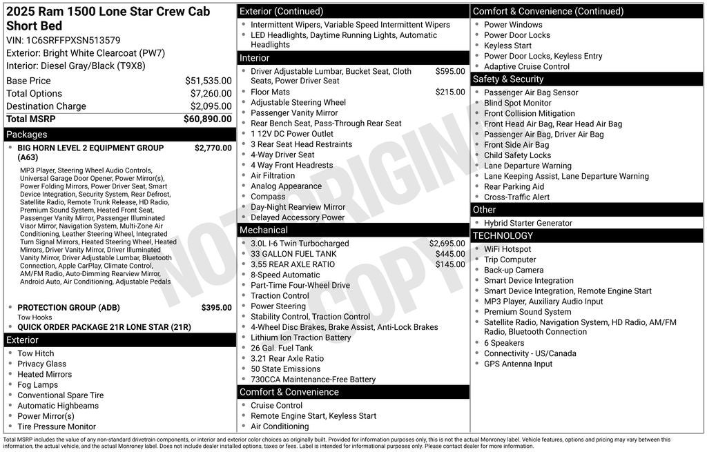 2025 RAM 1500 Big Horn/Lone Star