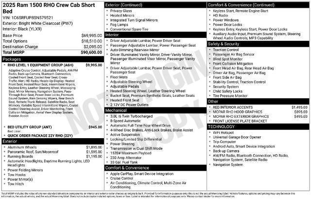 2025 RAM 1500 RHO 4x4 Crew Cab 5'7" Box