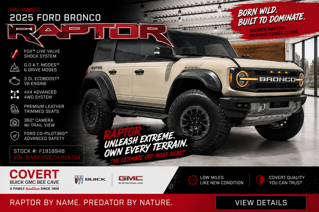 2025 Ford Bronco Raptor 4 Door Advanced 4x4