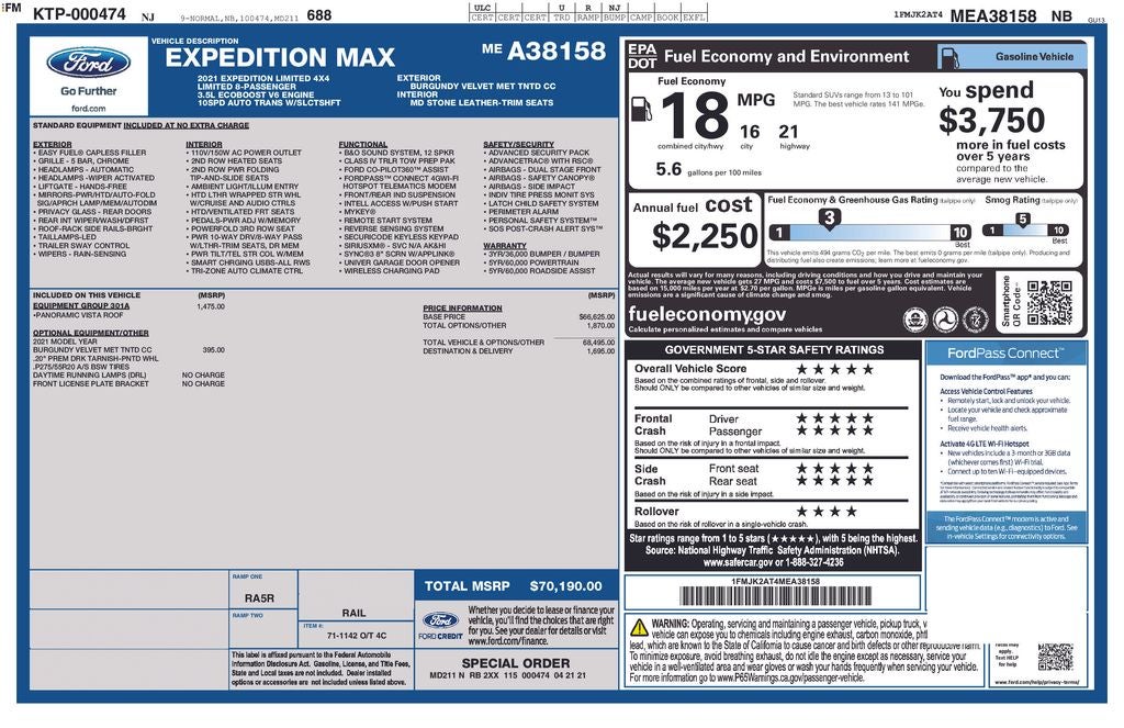 2021 Ford Expedition Max Limited 4x4