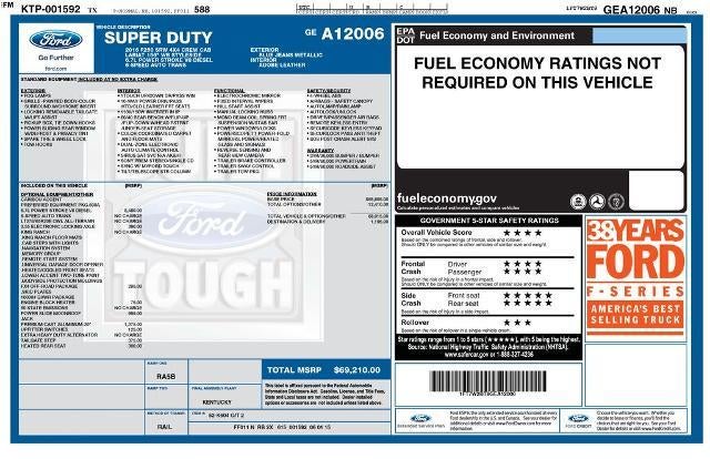 2016 Ford Super Duty F-250 SRW 4WD Crew Cab 6-3/4 Ft Box King Ranch