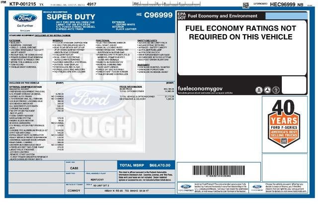 2017 Ford Super Duty F-350 SRW Lariat 4WD Crew Cab 6.75' Box