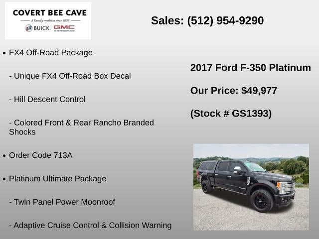 2017 Ford Super Duty F-350 SRW Platinum 4WD Crew Cab 6.75' Box
