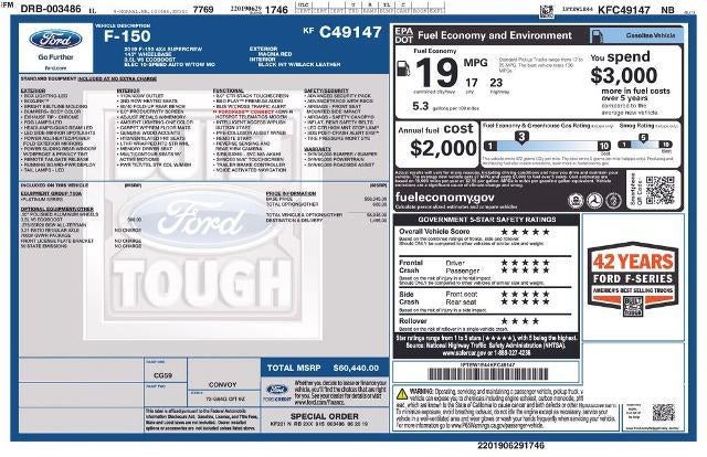 2019 Ford F-150 Platinum 4WD SuperCrew 5.5' Box