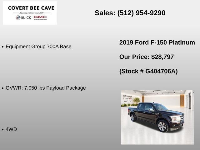 2019 Ford F-150 Platinum 4WD SuperCrew 5.5' Box