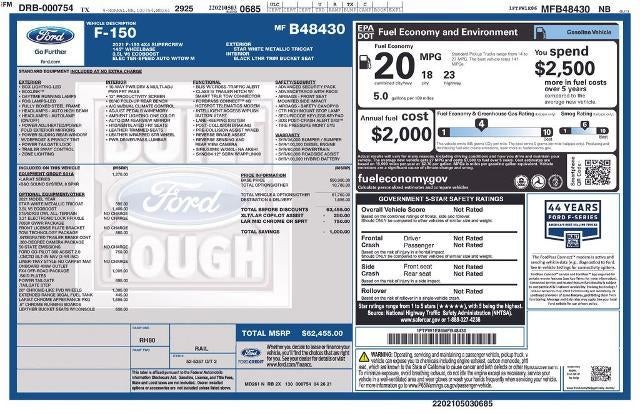 2021 Ford F-150 LARIAT 4WD SuperCrew 5.5' Box