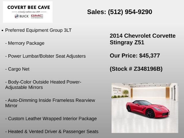 2014 Chevrolet Corvette Stingray Convertible Z51 3LT