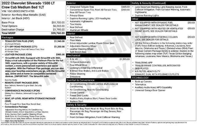 2022 Chevrolet Silverado 1500 Crew Cab Standard Box 4-Wheel Drive LT