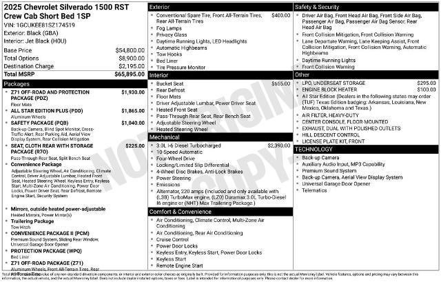 2025 Chevrolet Silverado 1500 Crew Cab Short Box 4-Wheel Drive RST