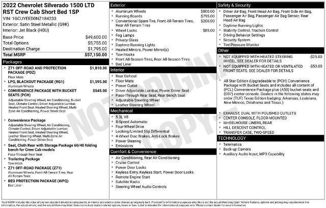 2022 Chevrolet Silverado 1500 LTD Crew Cab Short Box 4-Wheel Drive RST