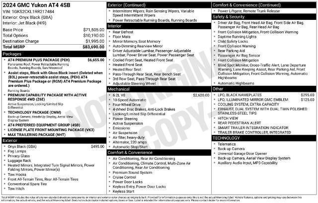 2024 GMC Yukon 4WD 4dr AT4