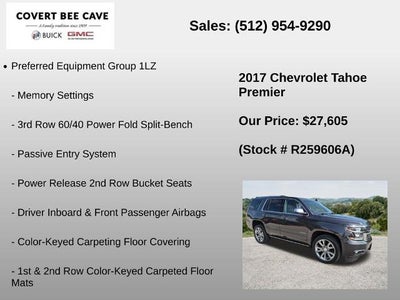 2017 Chevrolet Tahoe 2WD Premier