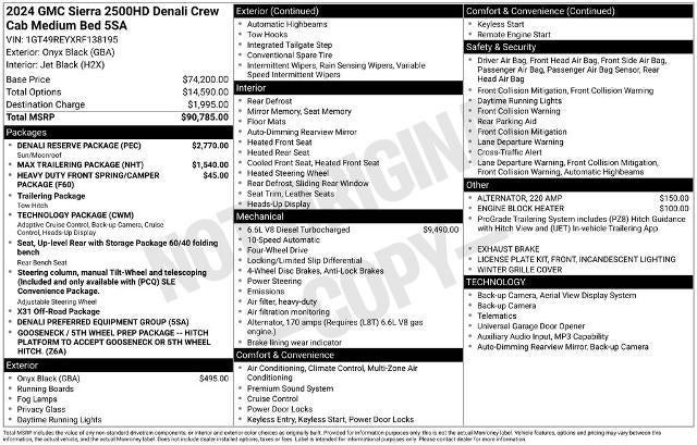 2024 GMC Sierra 2500 HD Crew Cab Standard Box 4-Wheel Drive Denali