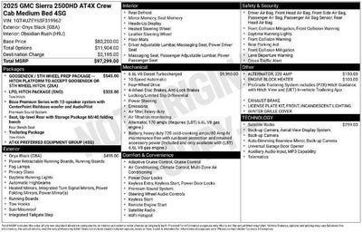 2025 GMC Sierra 2500 HD Crew Cab Standard Box 4-Wheel Drive AT4X