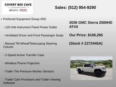 2026 GMC Sierra 2500 HD Crew Cab Standard Box 4-Wheel Drive AT4X
