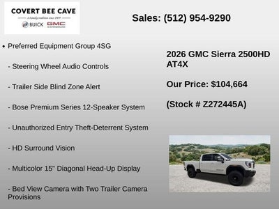 2026 GMC Sierra 2500 HD Crew Cab Standard Box 4-Wheel Drive AT4X