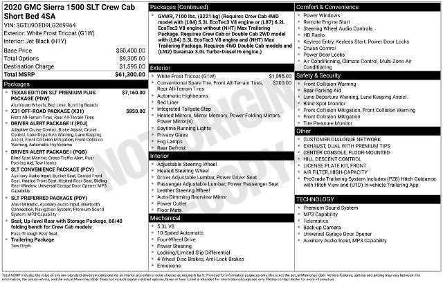 2020 GMC Sierra 1500 Crew Cab Short Box 4-Wheel Drive SLT