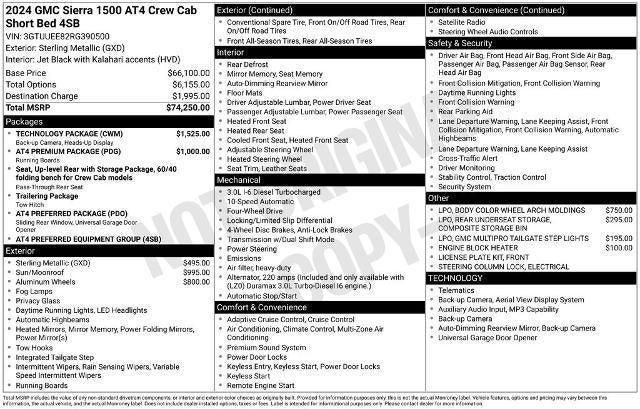 2024 GMC Sierra 1500 Crew Cab Short Box 4-Wheel Drive AT4